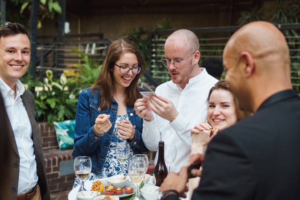 Guests entertained by musician