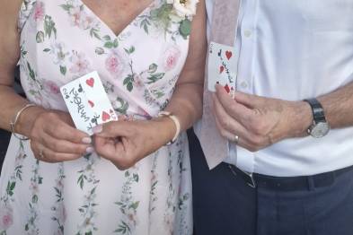 Happy wedding guests