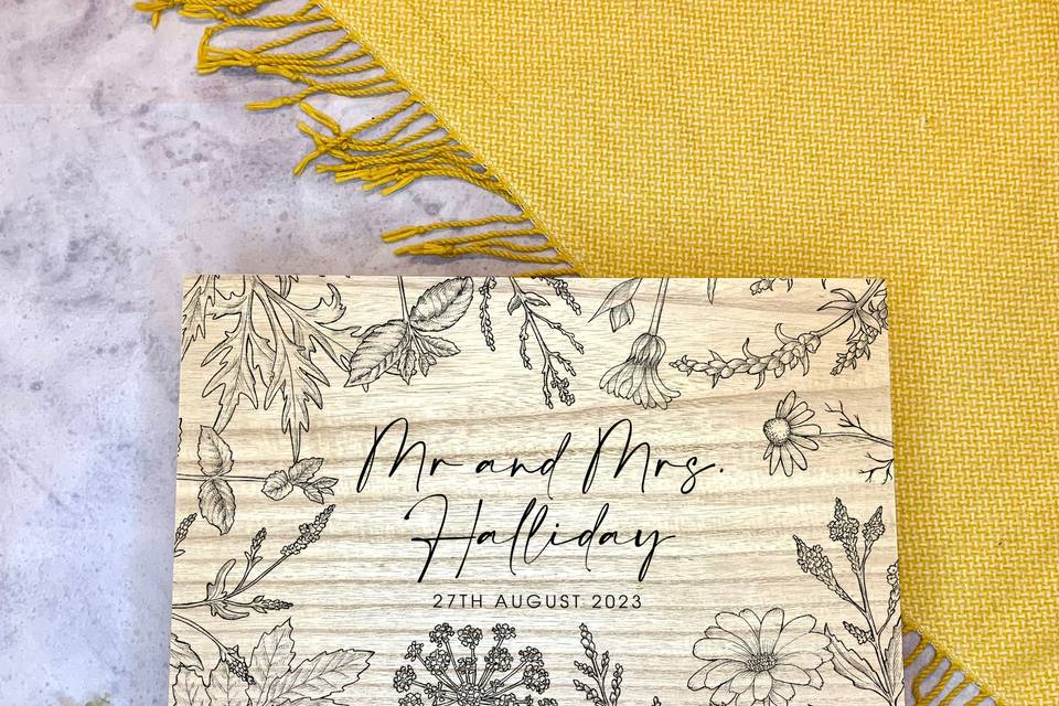 Wildflower wedding memory box