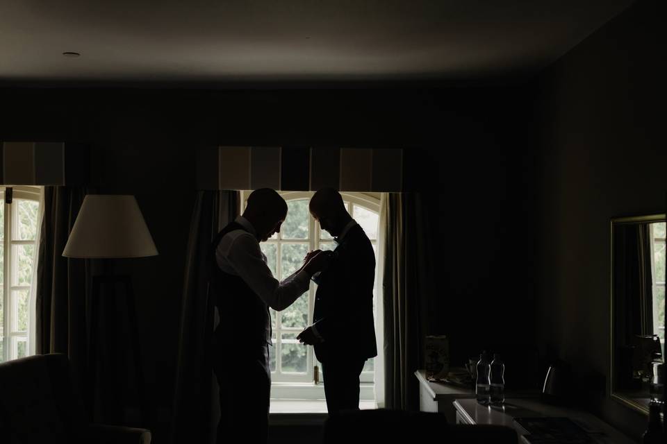 The morning of with the groom