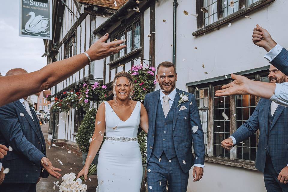 Confetti Outside The Swan