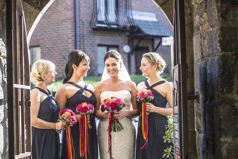 Emma Phillips and her bridesmaids