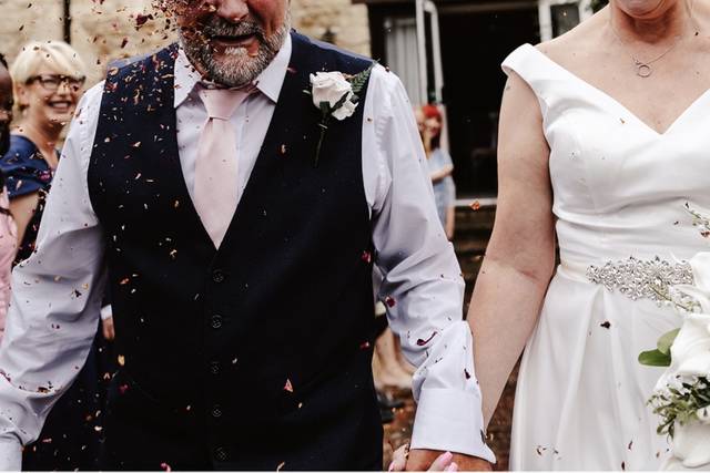 A face full of confetti