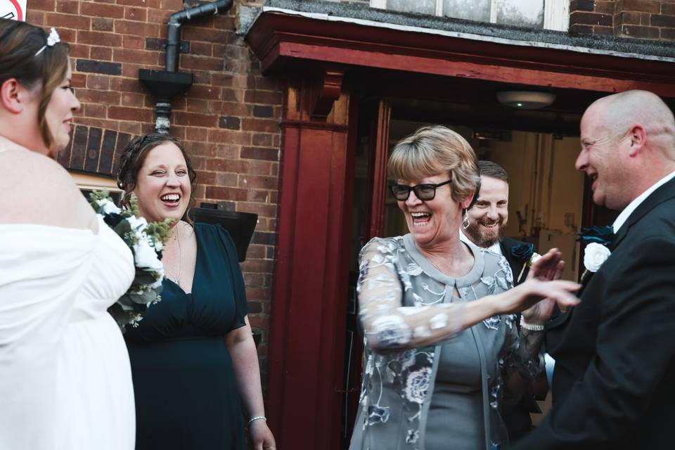 Guests laughing