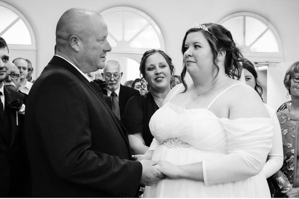 Saying their vows