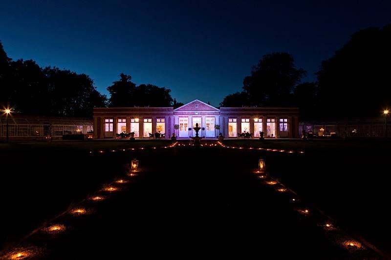 The Walled Garden at night