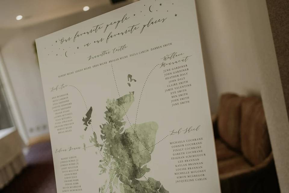 Scotland map table plan
