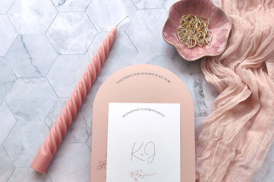 Blush pink arch