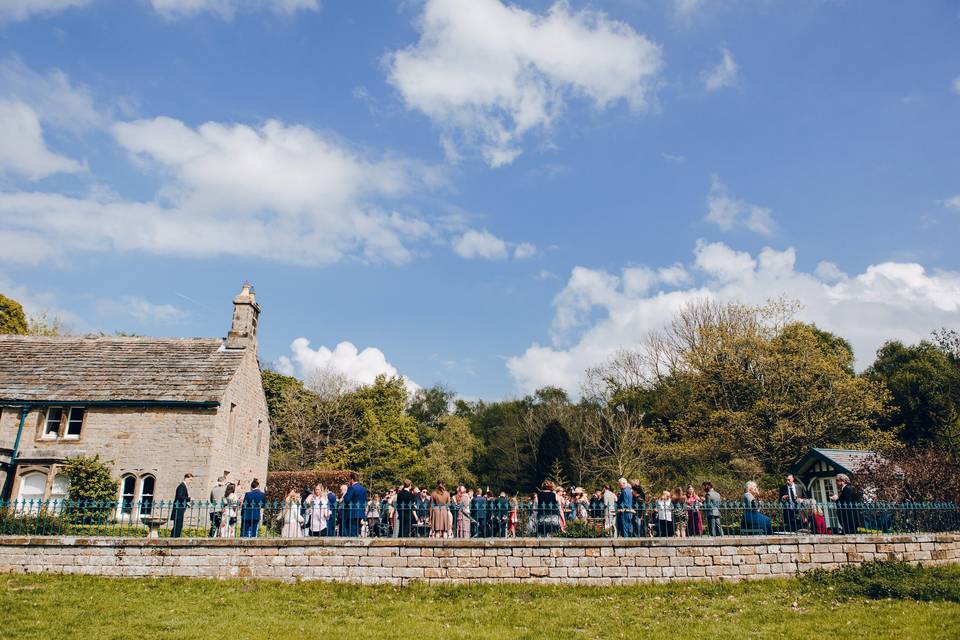 Guests enjoying the front lawn