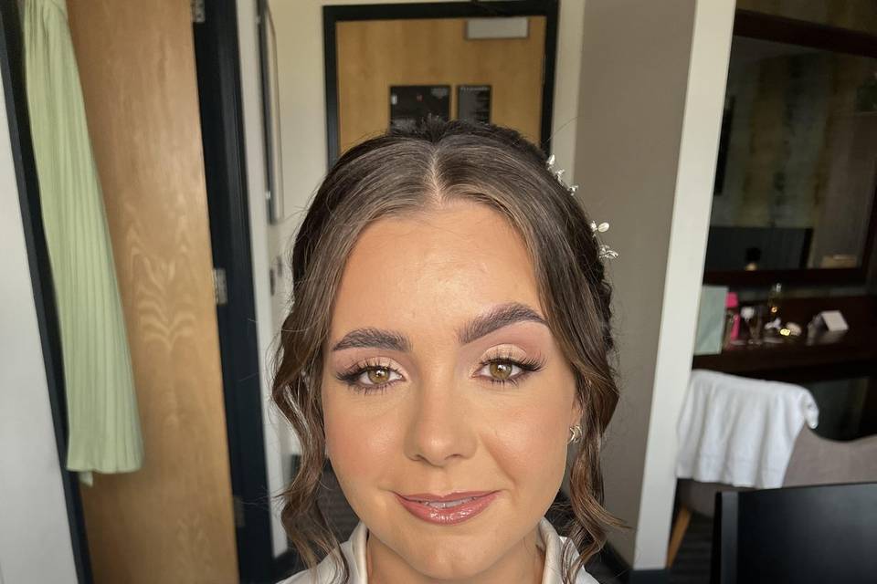 Shimmery bridal glam