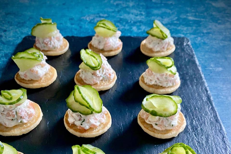 Smoked Salmon Blini Canape