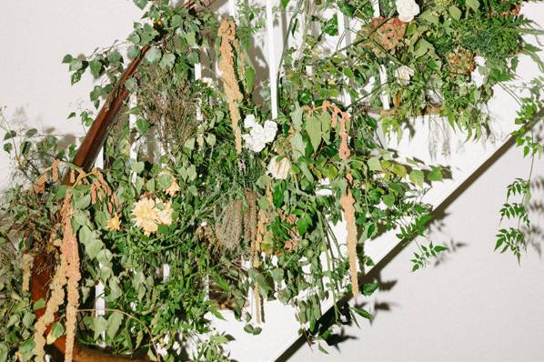 Staircase floral installation