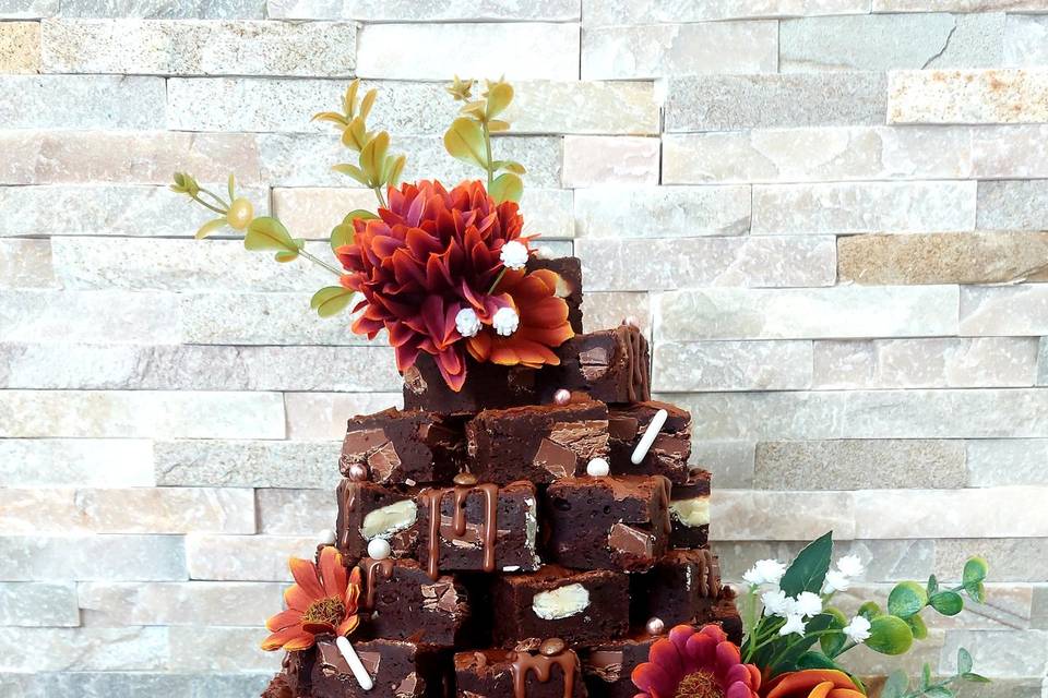 Stacked brownie tower