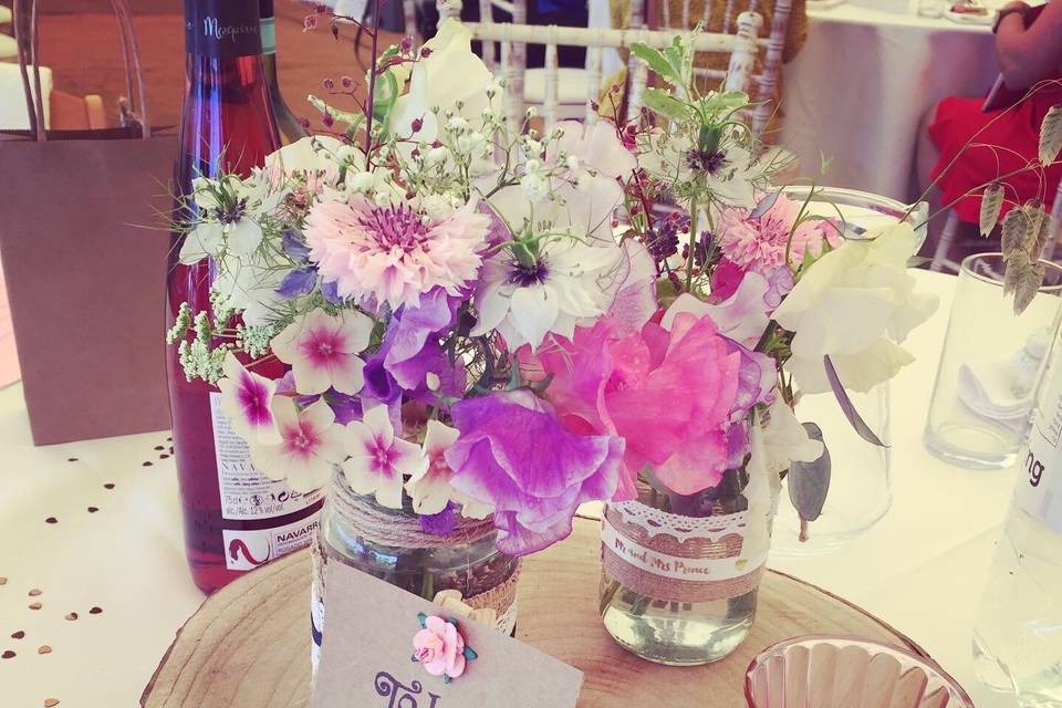 Rustic centre pieces for hire