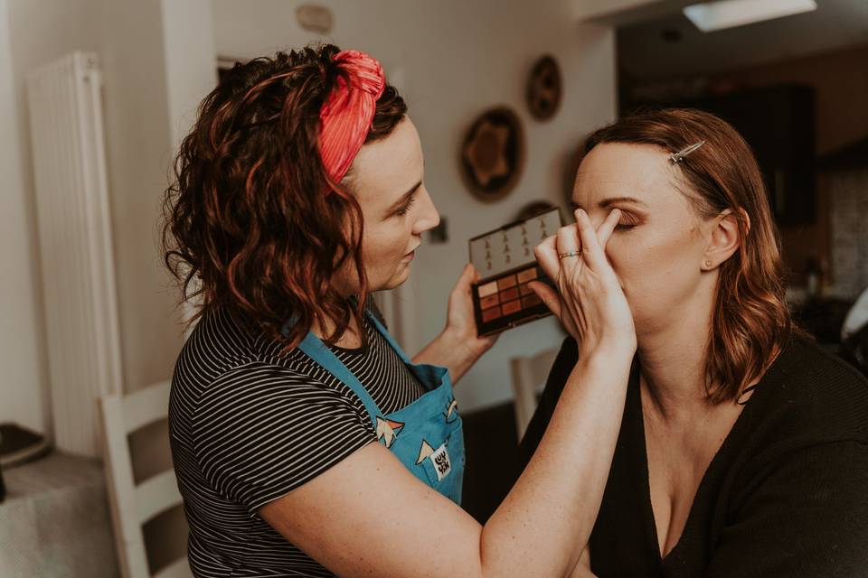 Applying that eye shimmer