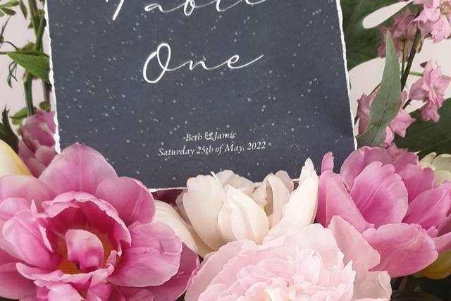 Table name cards