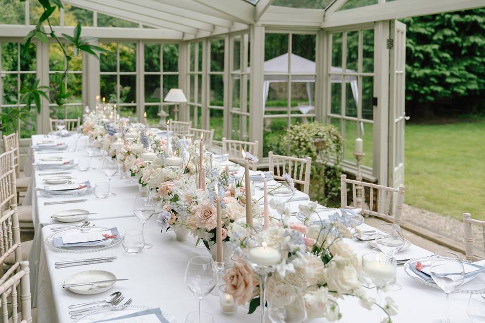 Floral table meadow & candles