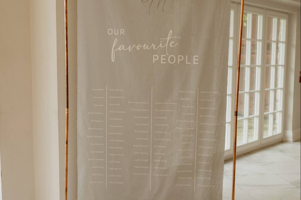 Fabric Seating plan