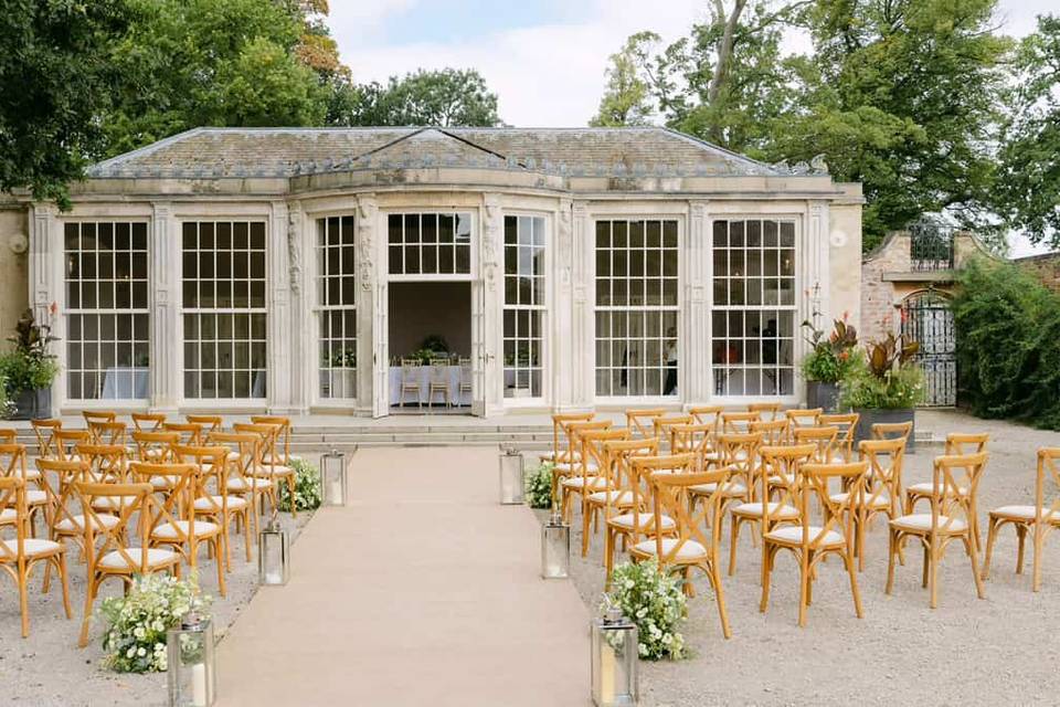 Outdoor ceremony & lanterns
