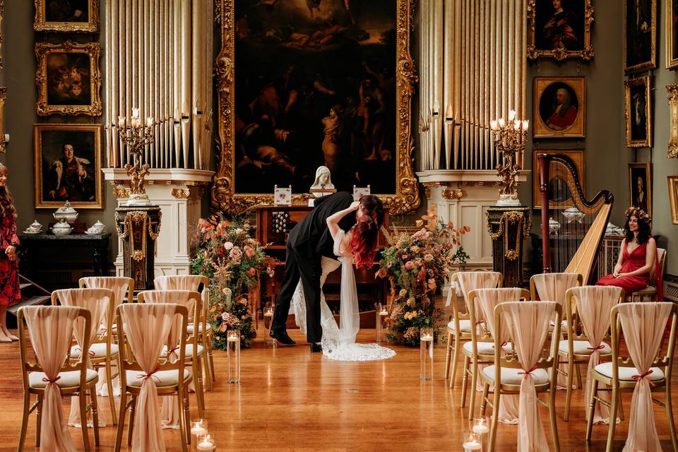 Ceremony décor & chair drape