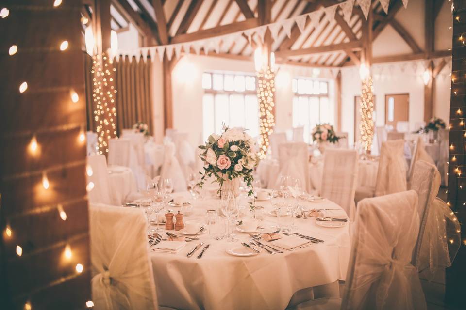 Table centres and fairy lights