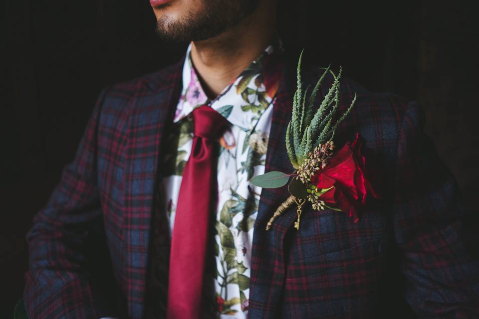 Winter garden buttonhole