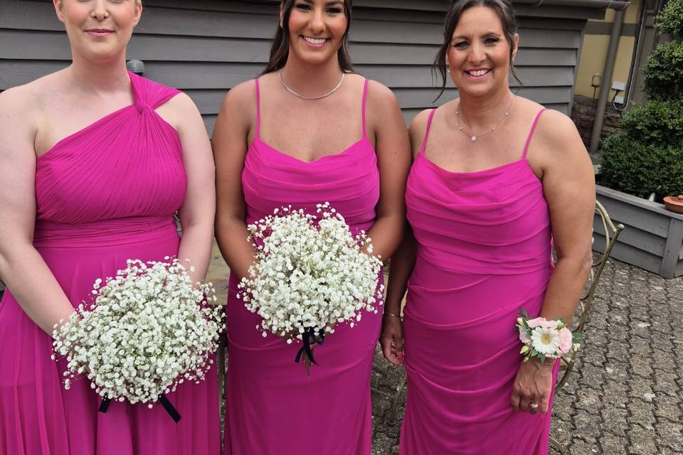 Bridesmaids in bright colours