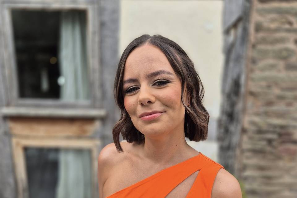 Orange bridesmaid