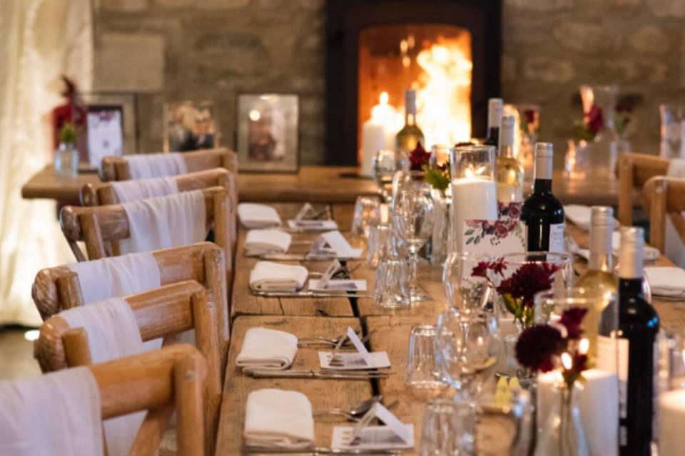 Rustic trestle tables