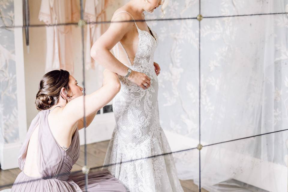 Getting ready at Dorfold Hall