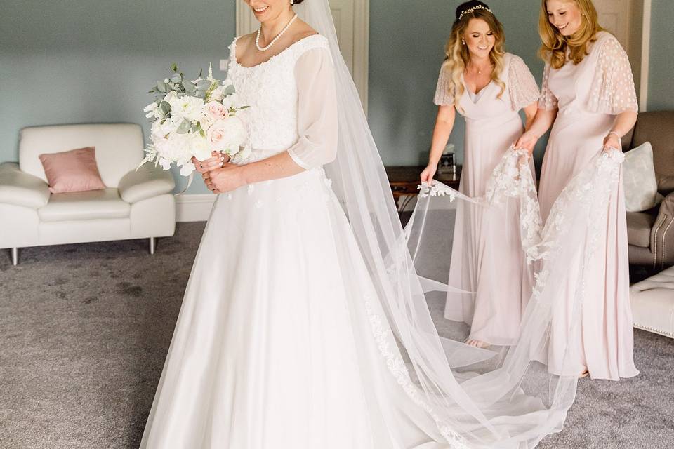 Bridal prep at Arley Hall