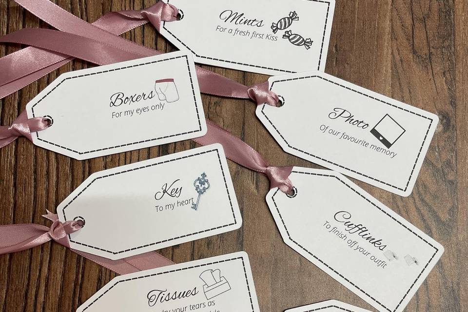 Tags for your groom gifts