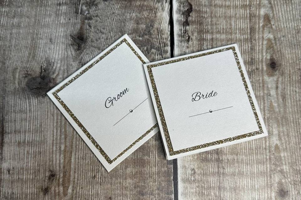 Taupe square placecard