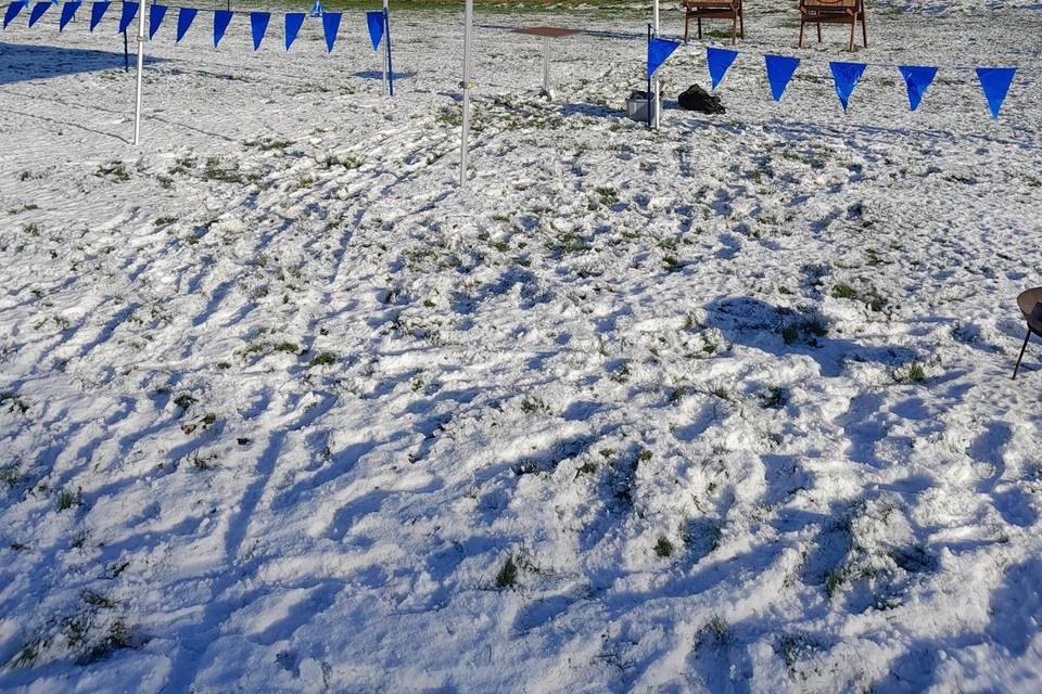 Corporate Axe in the snow