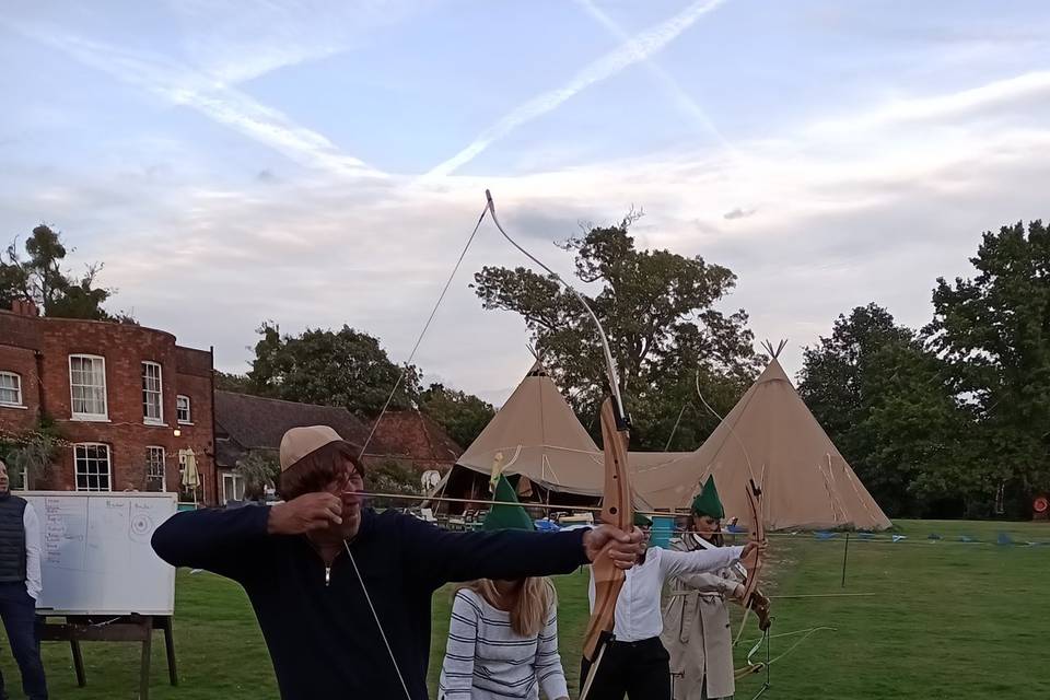 Corporate archery dress up