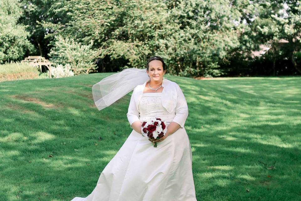 Bride and bouquet