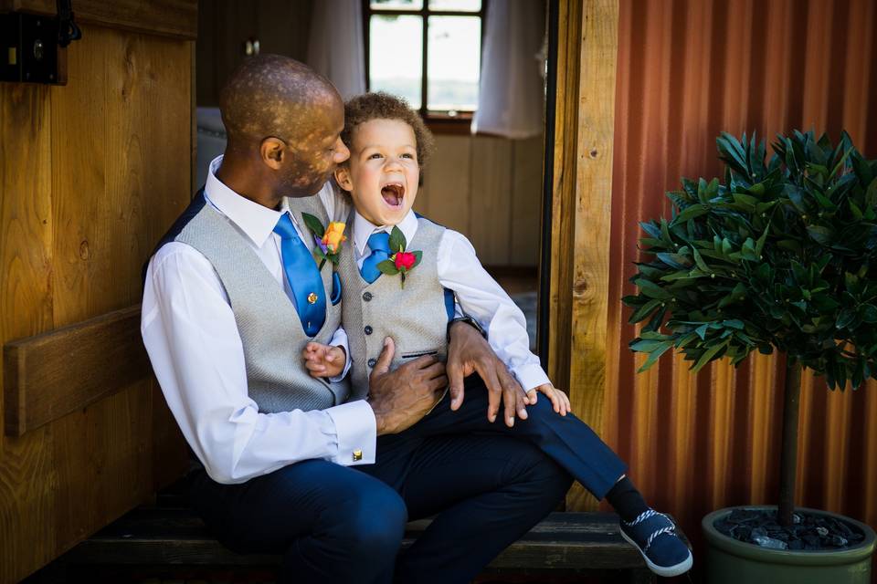 Getting read for the ceremony