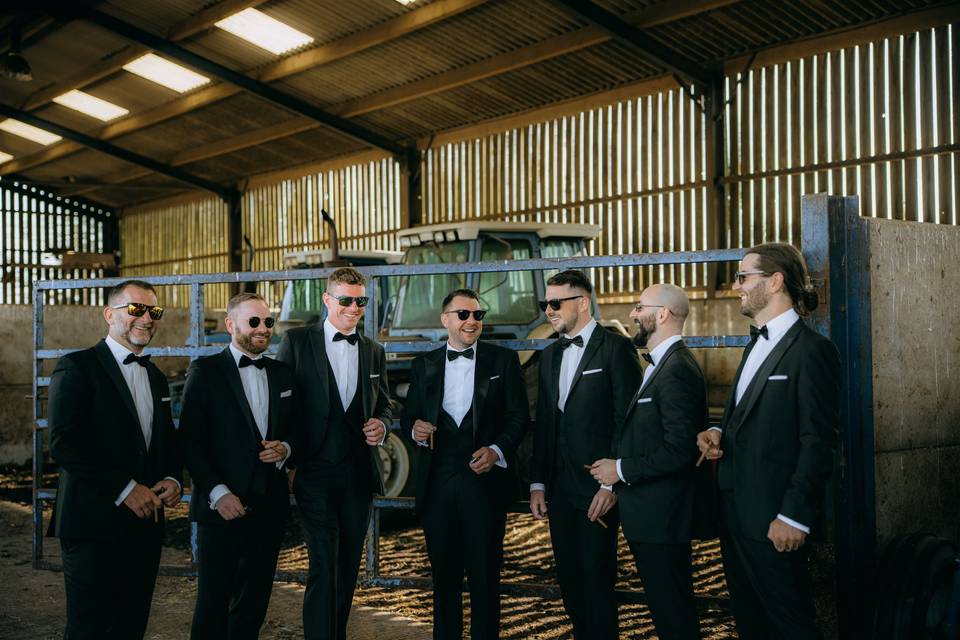 Suited and booted on the farm