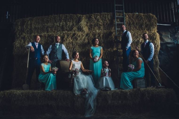 Group shot on the hay bales