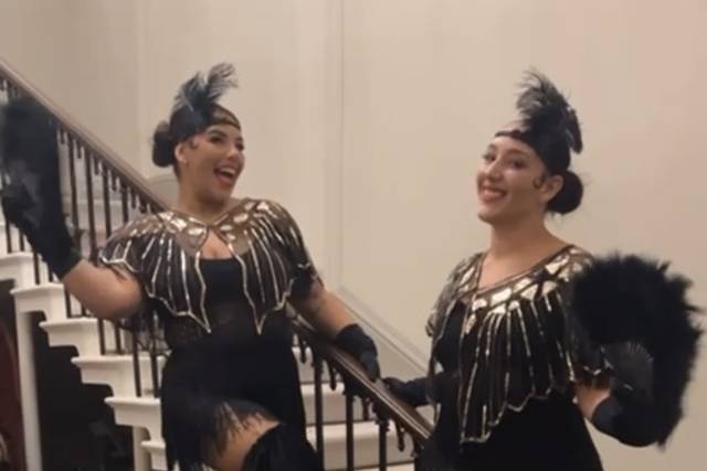 Glamourous stiltwalkers