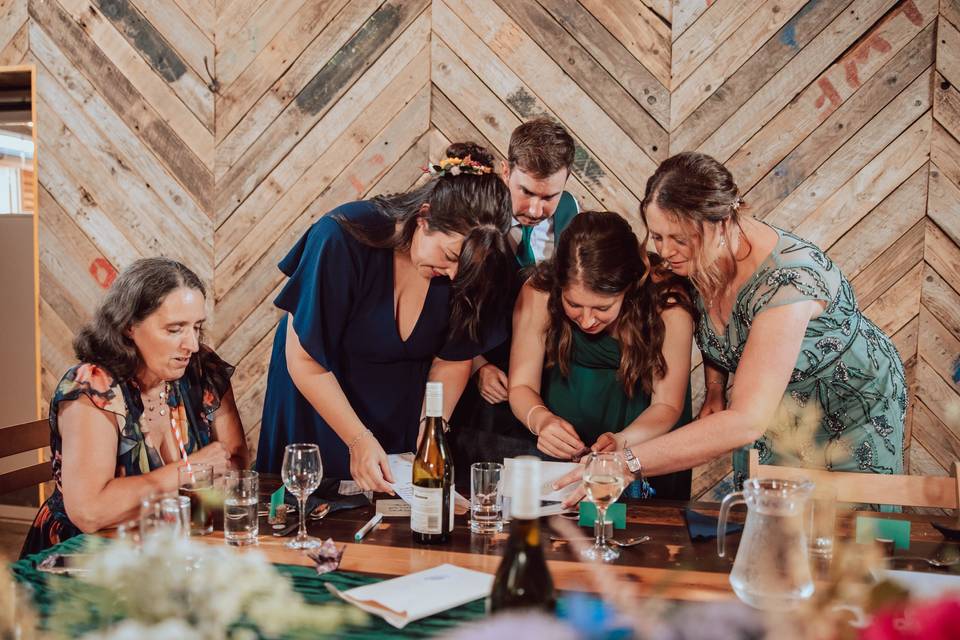 Our Wedding game at a wedding