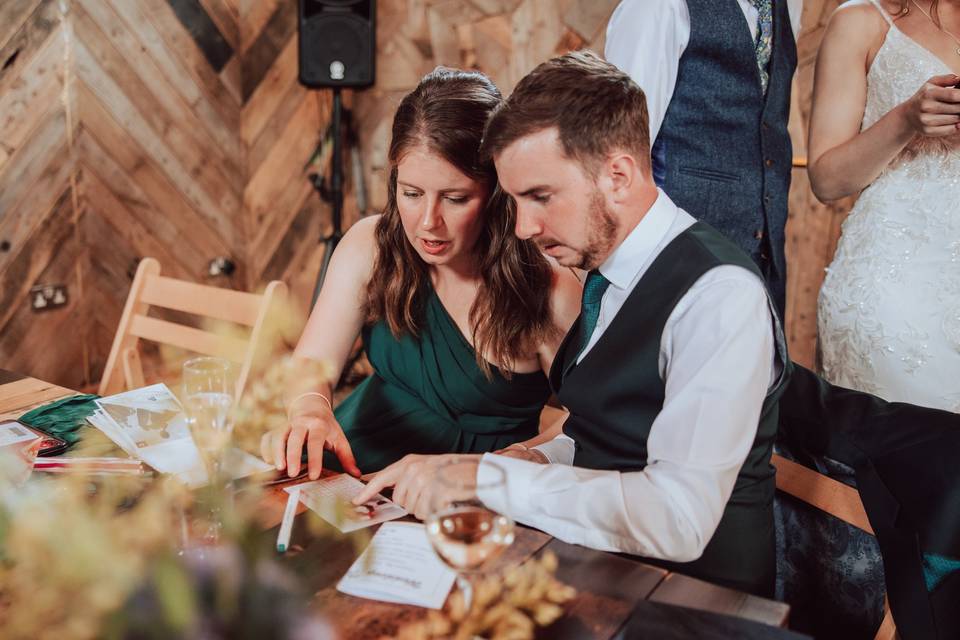 Our Wedding game at a wedding