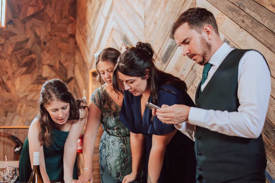 Our Wedding game at a wedding