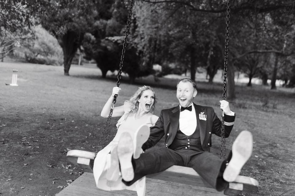 Guests on a swing!