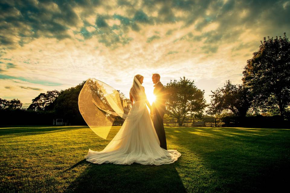 Sunset over the newlyweds