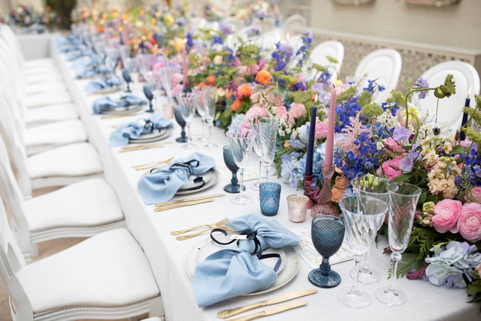 Blue Hemstitch Napkins
