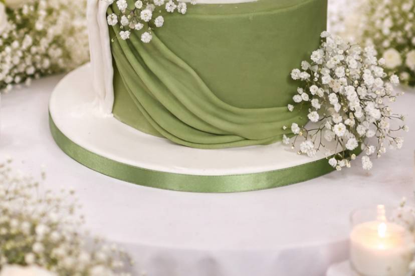 Sweeping material drapes.