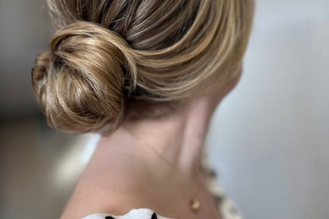 Soft smooth textured updo