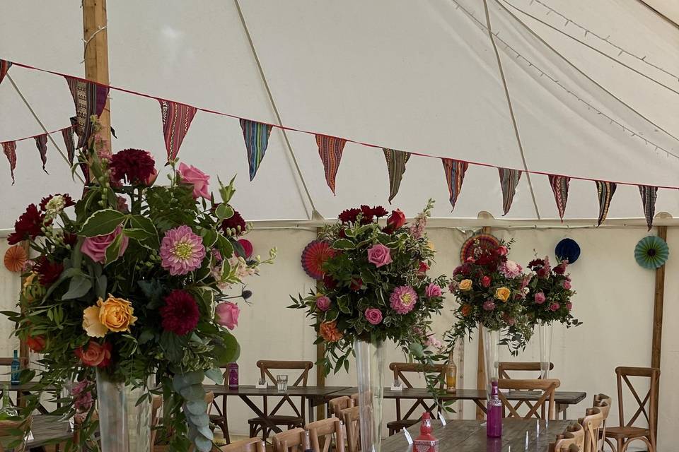 Midelney Manor centrepieces