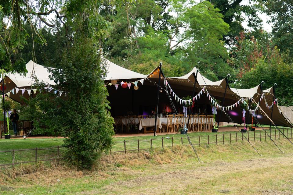 Marquee on lawn